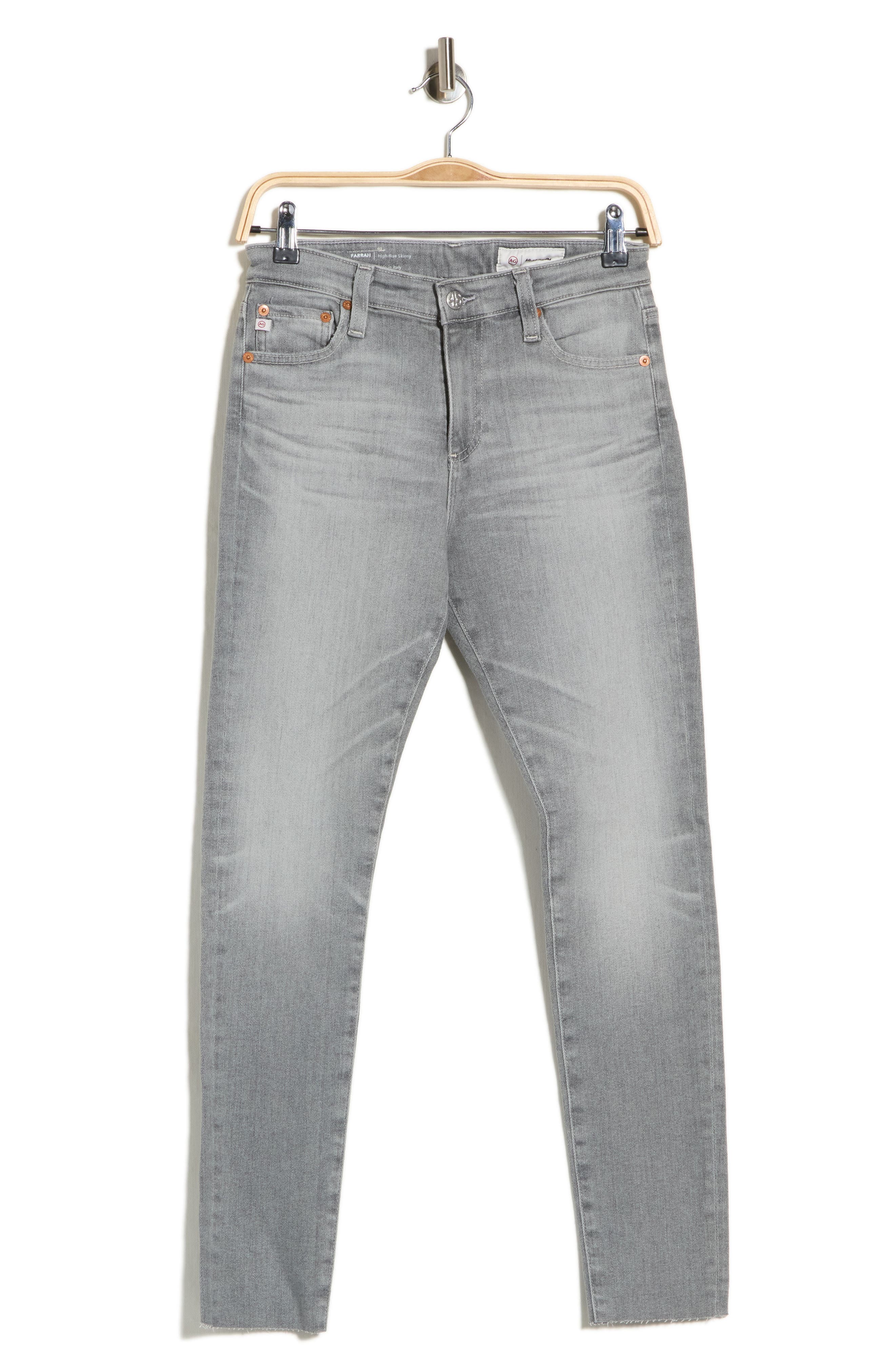 Farrah High Waist Raw Hem Ankle Skinny Jeans