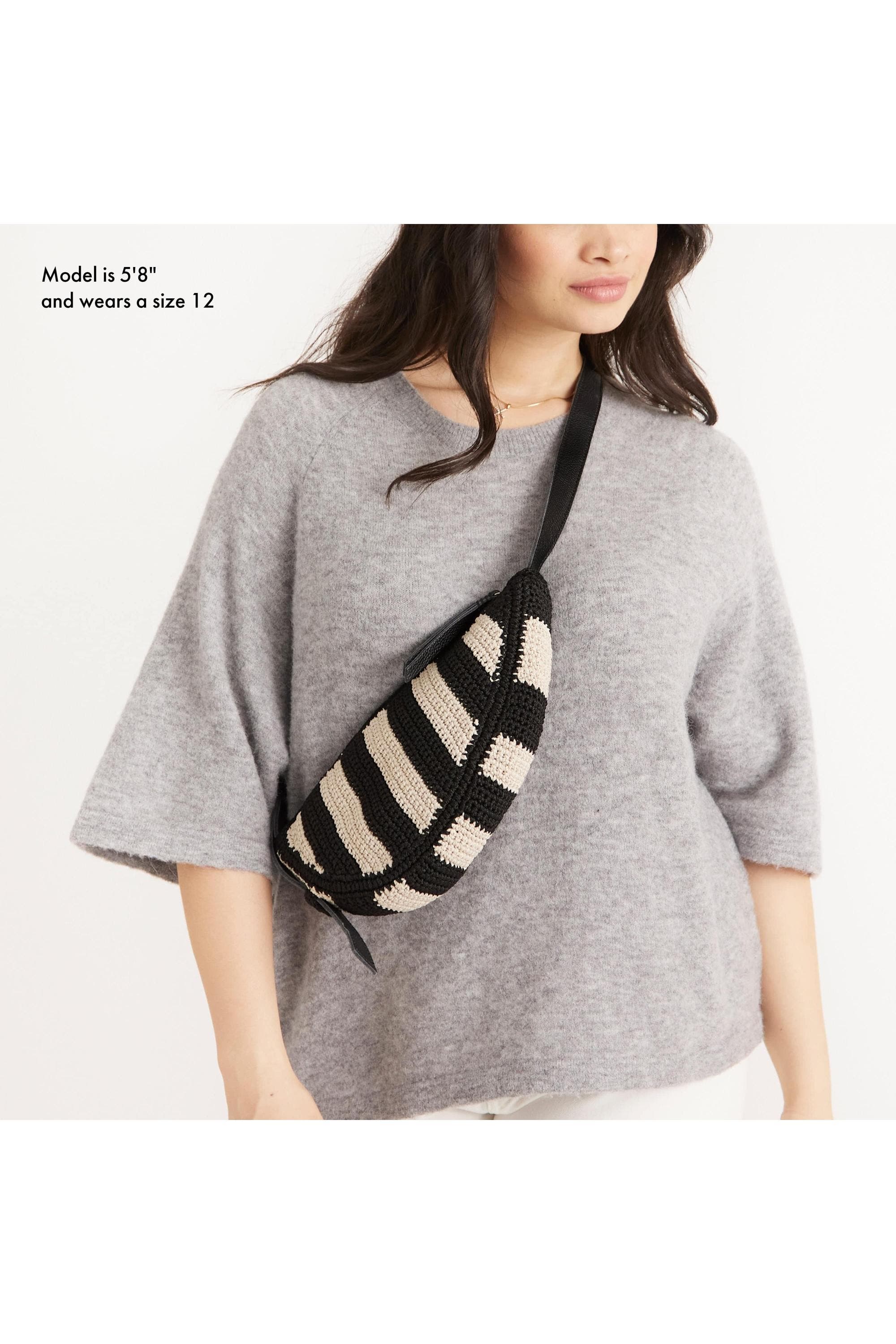 The Sak Tess Sling Crochet Bag, Alternate, color, Black Stripe