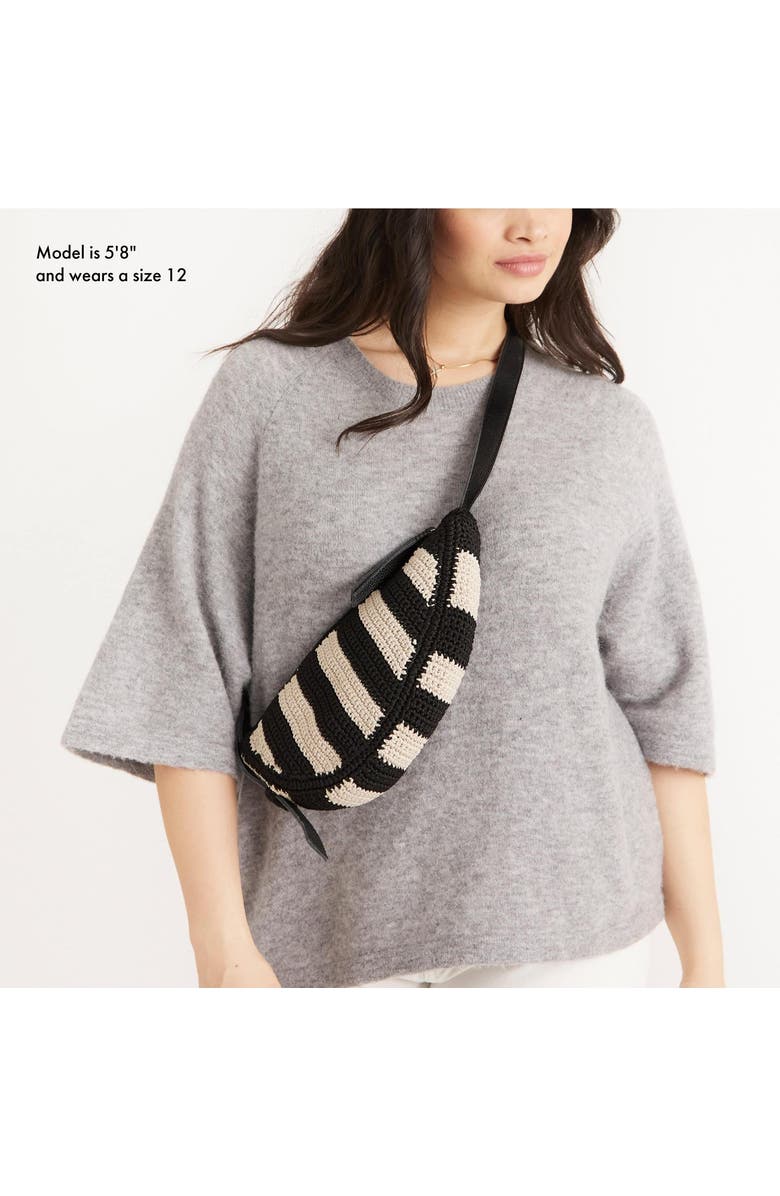 The Sak Tess Sling Crochet Bag, Alternate, color, Black Stripe