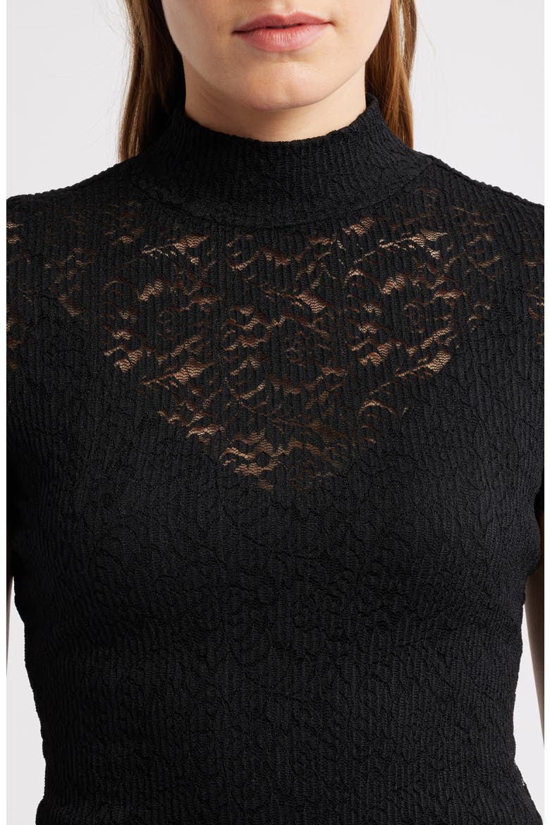 June Stretch Lace T-Shirt, Alternate, color, BLACK