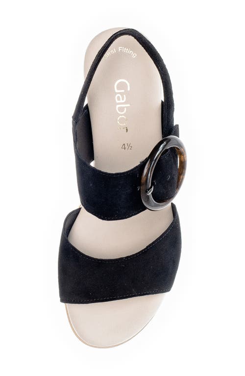 Gabor Strappy Wedge Sandal In Black