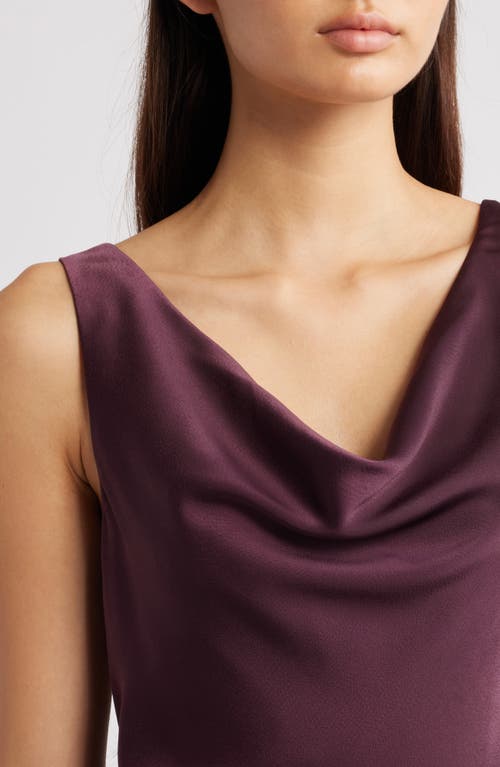 Wayf Tala Cowl Neck Satin Gown In Purple