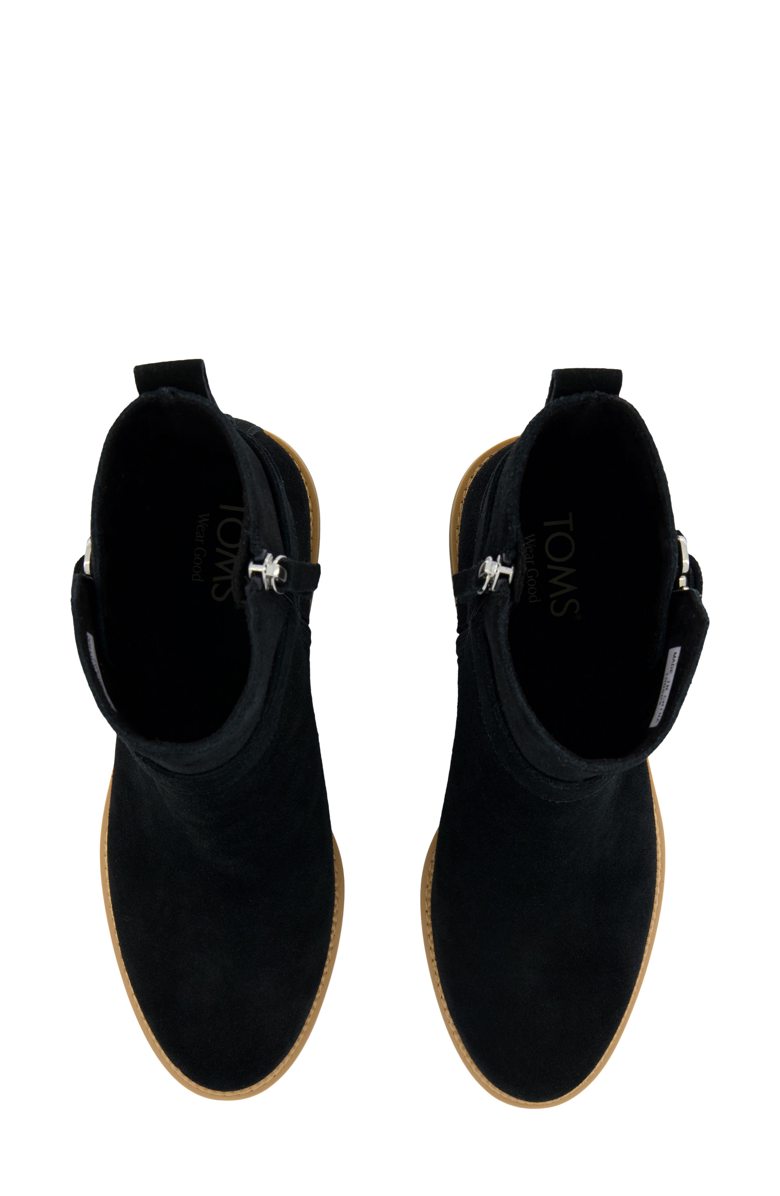 TOMS Hailey Buckle Bootie, Alternate, color, Black