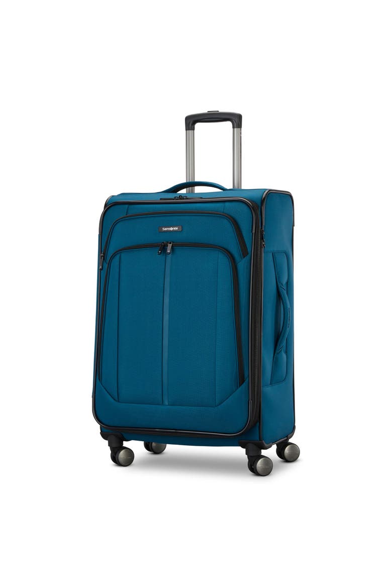 Ascella 4 Softside Expandable 25" Medium Checked Spinner Luggage, Main, color, Cerulean Blue