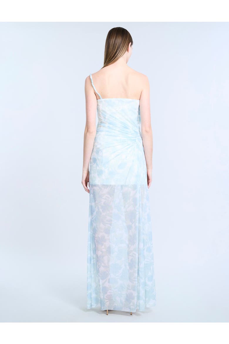 Mesh Sequin Gown, Alternate, color, Sky Floral Print