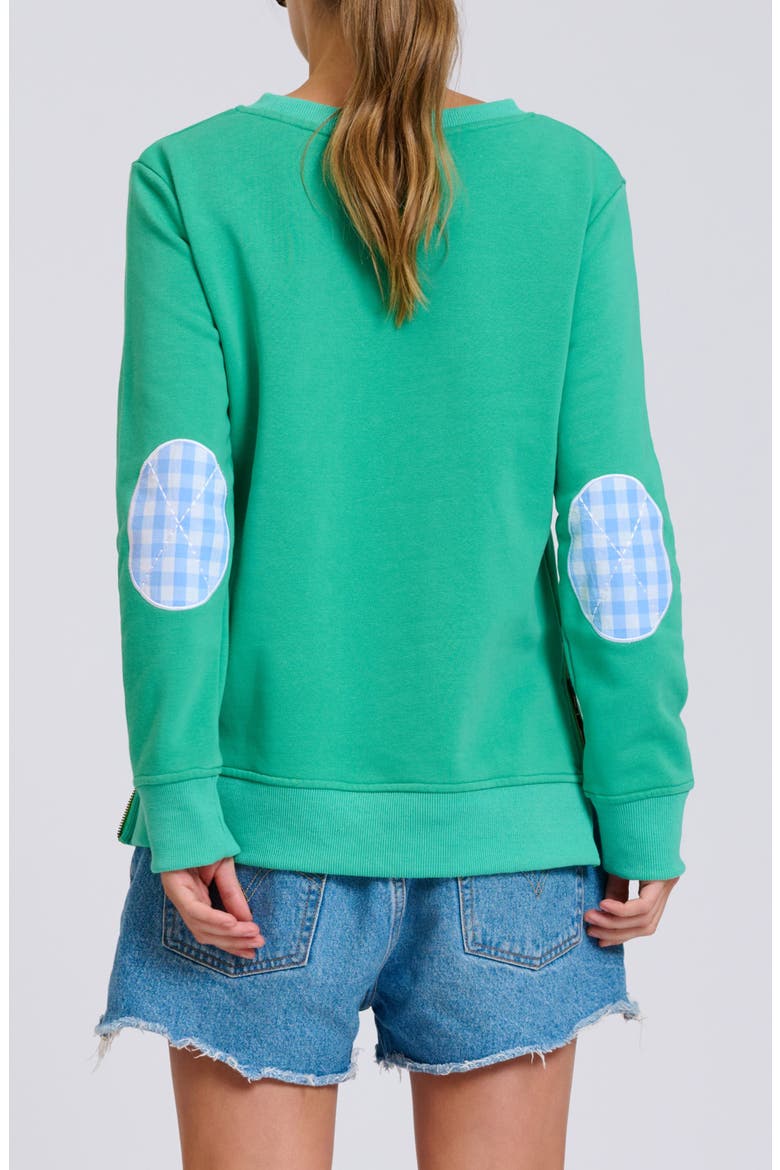 Zipside Nautical Anchor Sweatshirt, Alternate, color, PEA GREEN