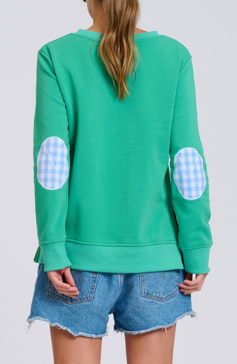 SHIRTY Zipside Nautical Anchor Sweatshirt, Alternate, color, Pea Green