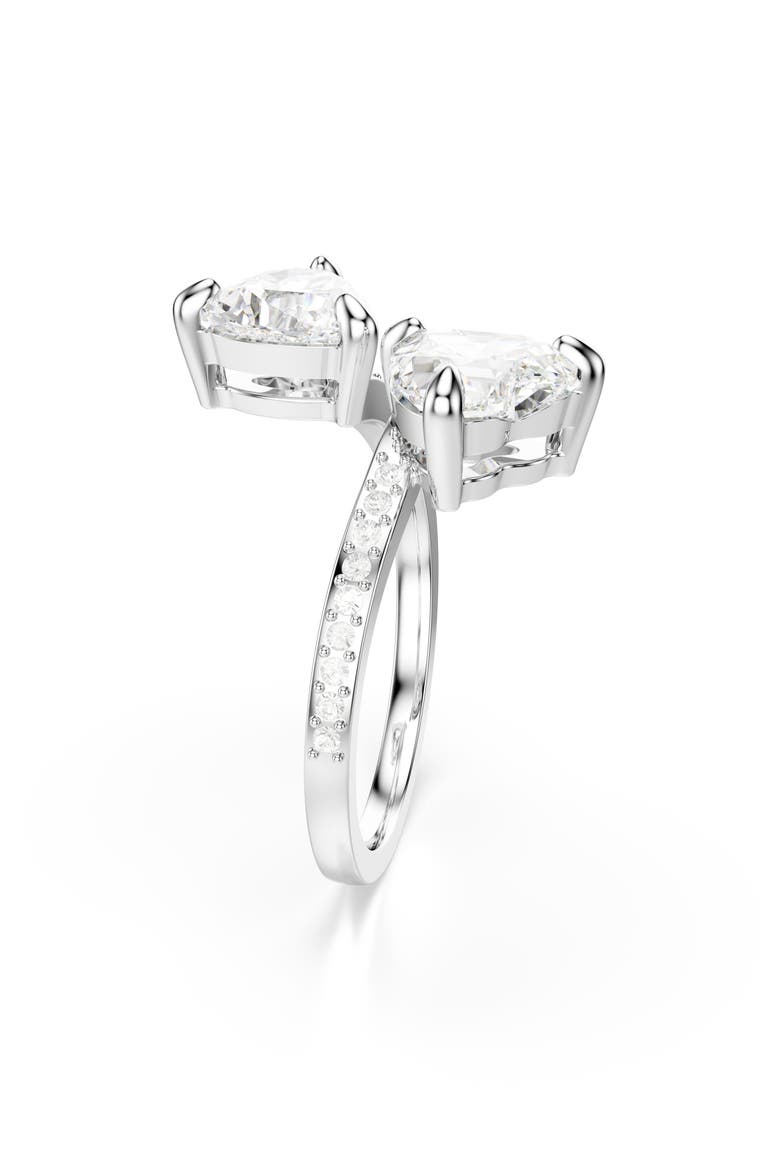 Mesmera Hearts Ring, Alternate, color, WHITE/ SILVER