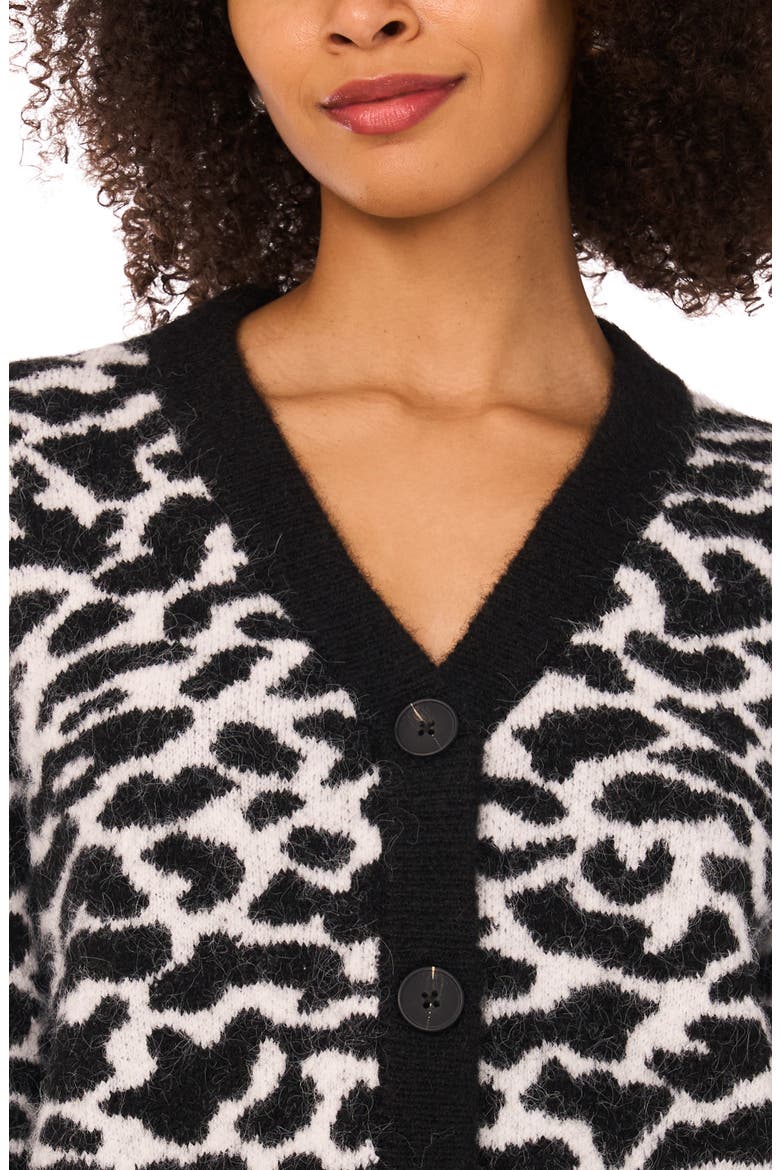 Animal Print Cardigan, Alternate, color, RICH BLACK