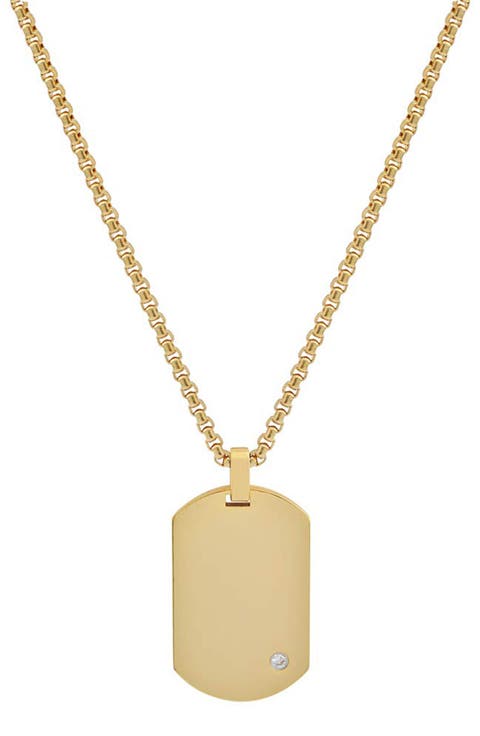 Men's Stainless Steel Dog Tag Pendant Necklace