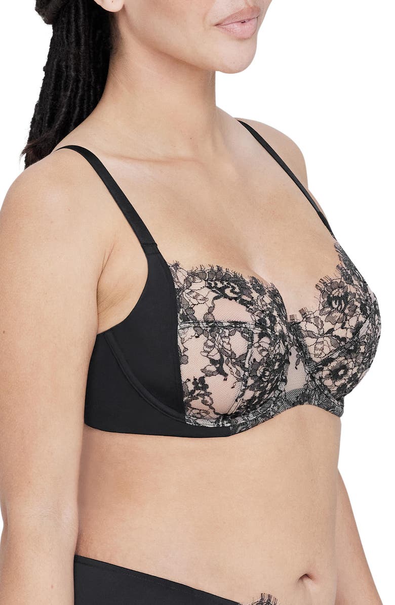 Skarlett Blue Entice Lace Full Coverage Underwire Bra, Alternate, color, Black/Nylon