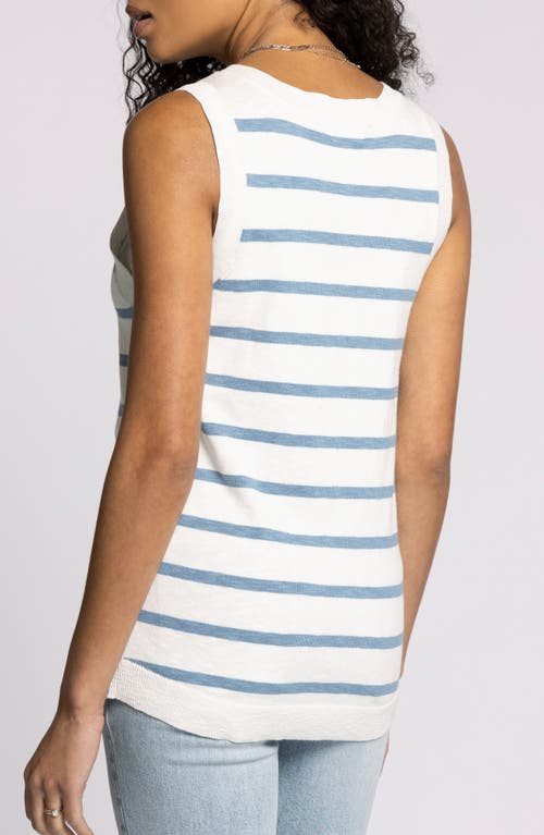 Thread & Supply Draper Stripe Cotton Blend Sweater Vest In White