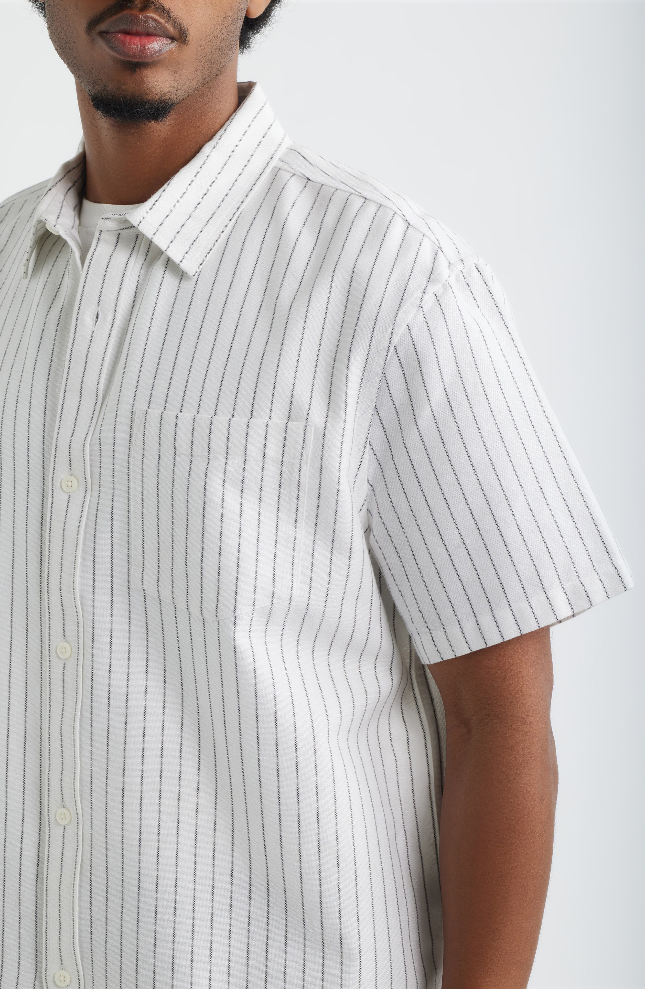 Boxy Crop Oxford Button-Up Shirt - image 2
