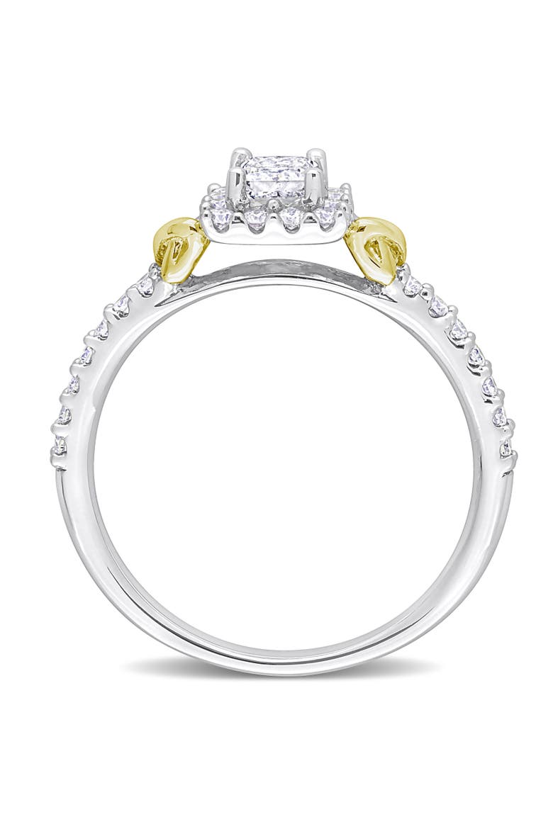 Diamond Princess Halo Ring 14k Gold, Alternate, color, White Gold