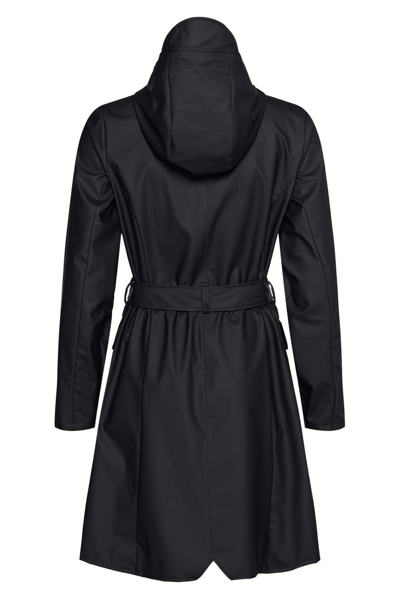 Curve Waterproof Belted Jacket, Alternate, color, BLACK