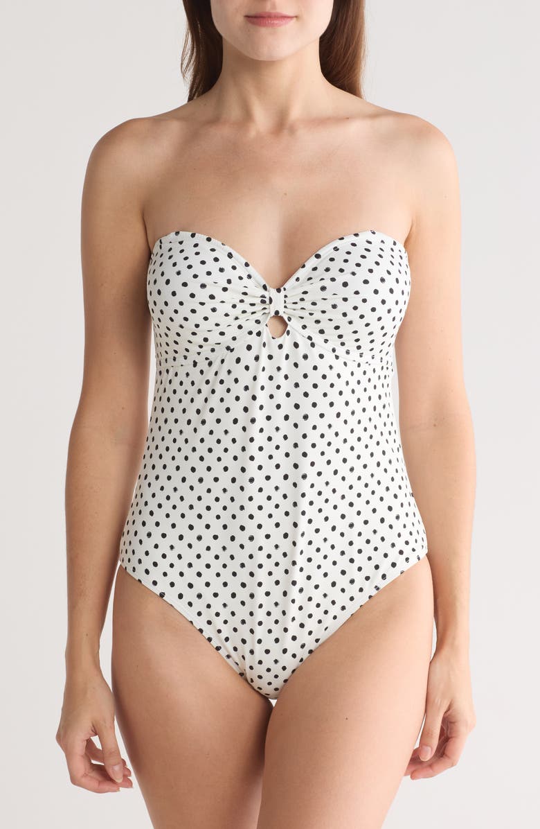 Betsey Johnson Polka Dot One-Piece Swimsuit, Alternate, color,
