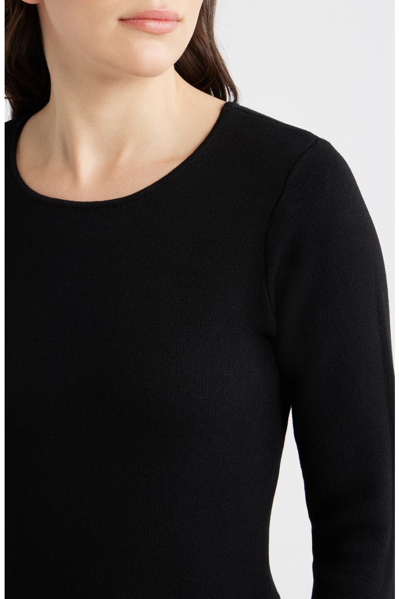 Long Sleeve Jacquard Sweater Dress, Alternate, color, BLACK IVORY