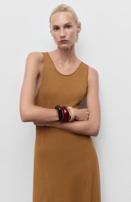 Mango Knit Tank Dress In Brown