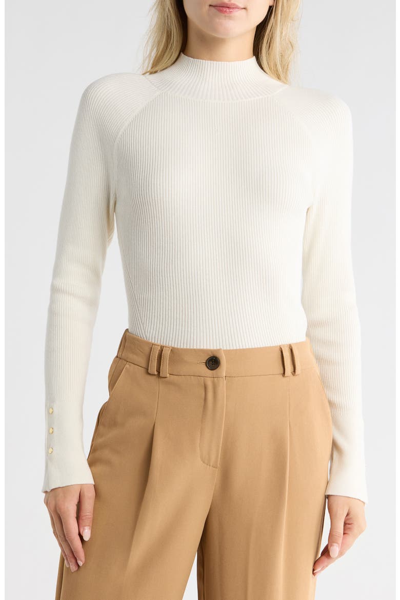 Kassandra Mock Neck Rib Sweater, Main, color, IVORY