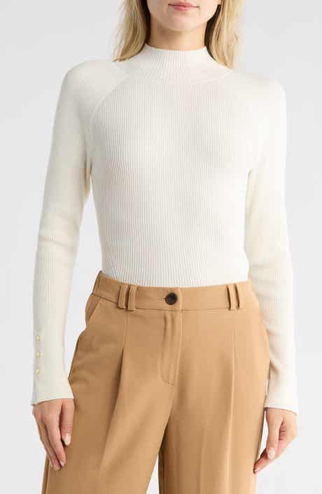 Derek Lam 10 Crosby Kassandra Mock Neck Rib Sweater