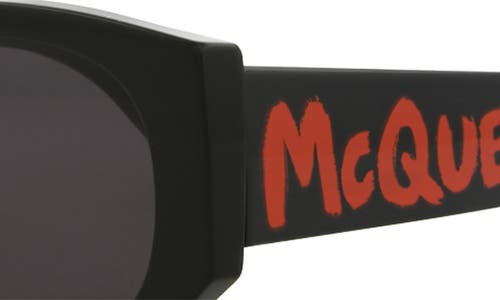 Alexander Mcqueen Mcqueen 54mm Round Sunglasses In Black Black Grey