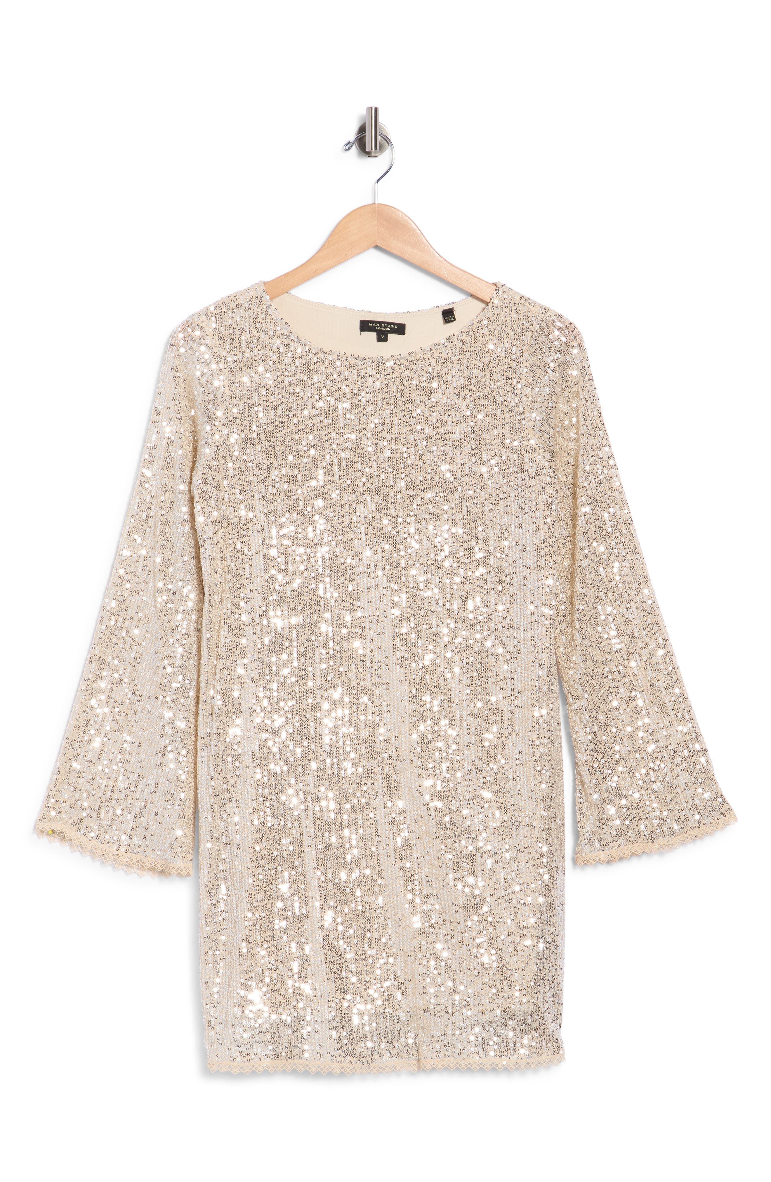 Sequin Long Sleeve Minidress