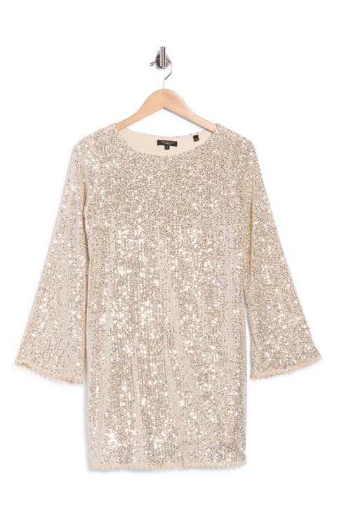 Sequin Long Sleeve Minidress