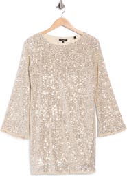MAX STUDIO Sequin Long Sleeve Minidress