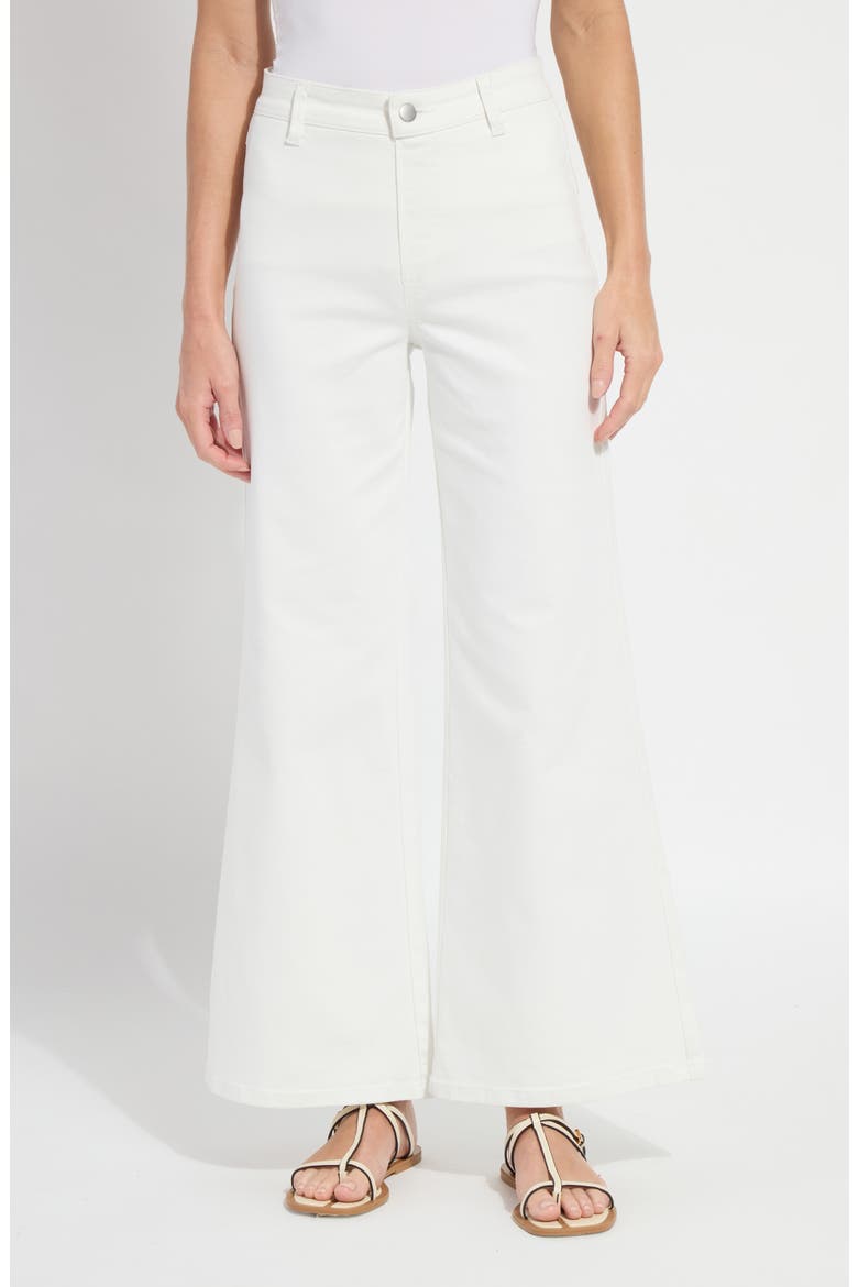 Iris Flat Front Wide Leg Jeans, Alternate, color, ECRU WHITE