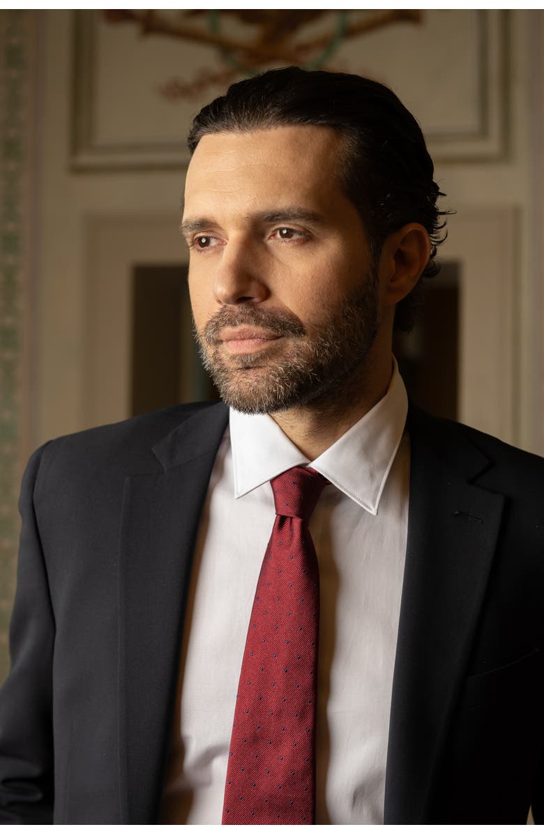 Elizabetta Pisa - Extra Long Silk Jacquard Tie for Men, Alternate, color, Burgundy