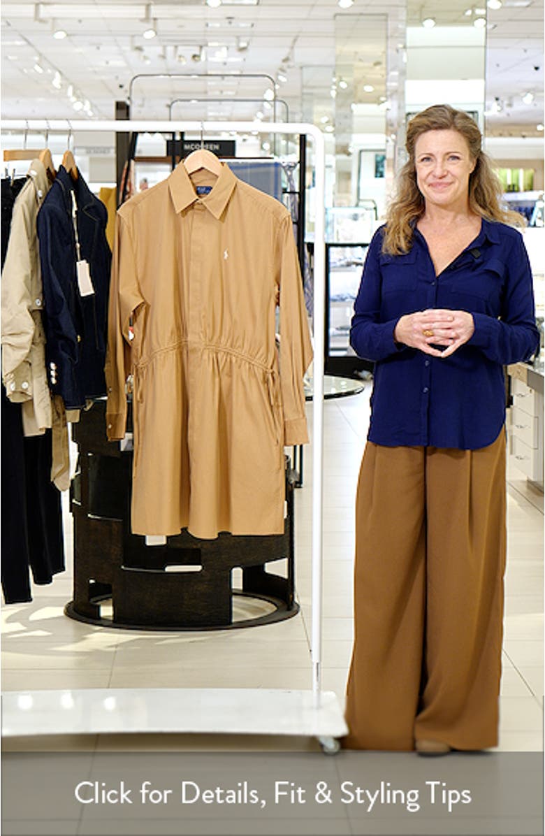 Drawcord Cotton Shirtdress, sales video thumbnail