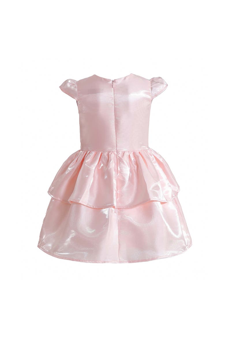 Juliora Puff Sleeve Satin Dress, Alternate, color, Pink