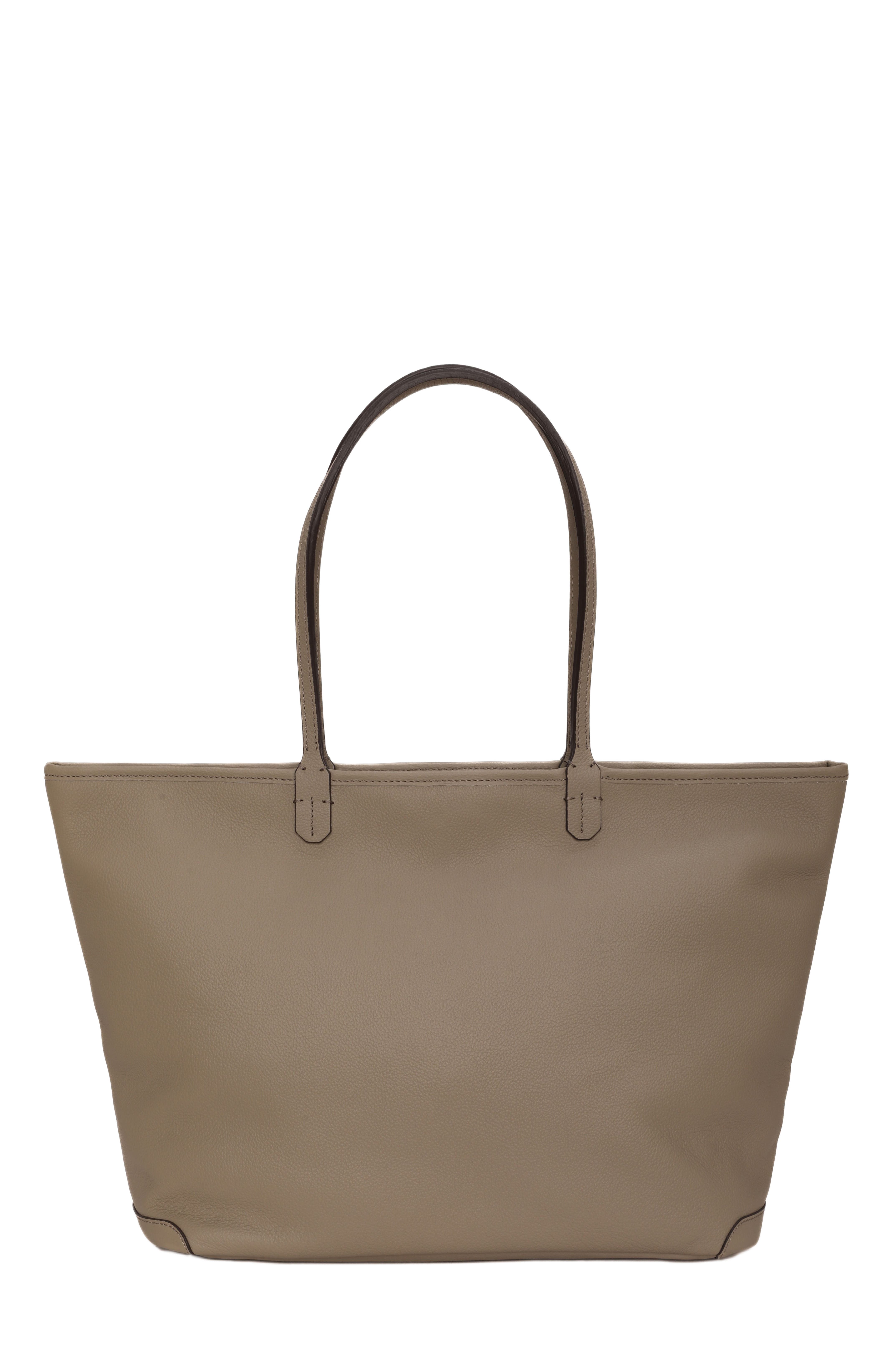Leather Tote, Alternate, color, TAUPE