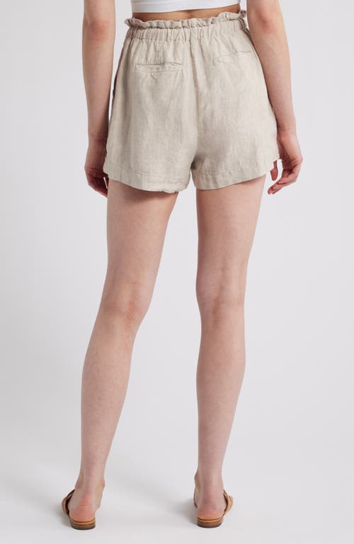 Rails Foster Paperbag Linen Shorts In Heathered Flax