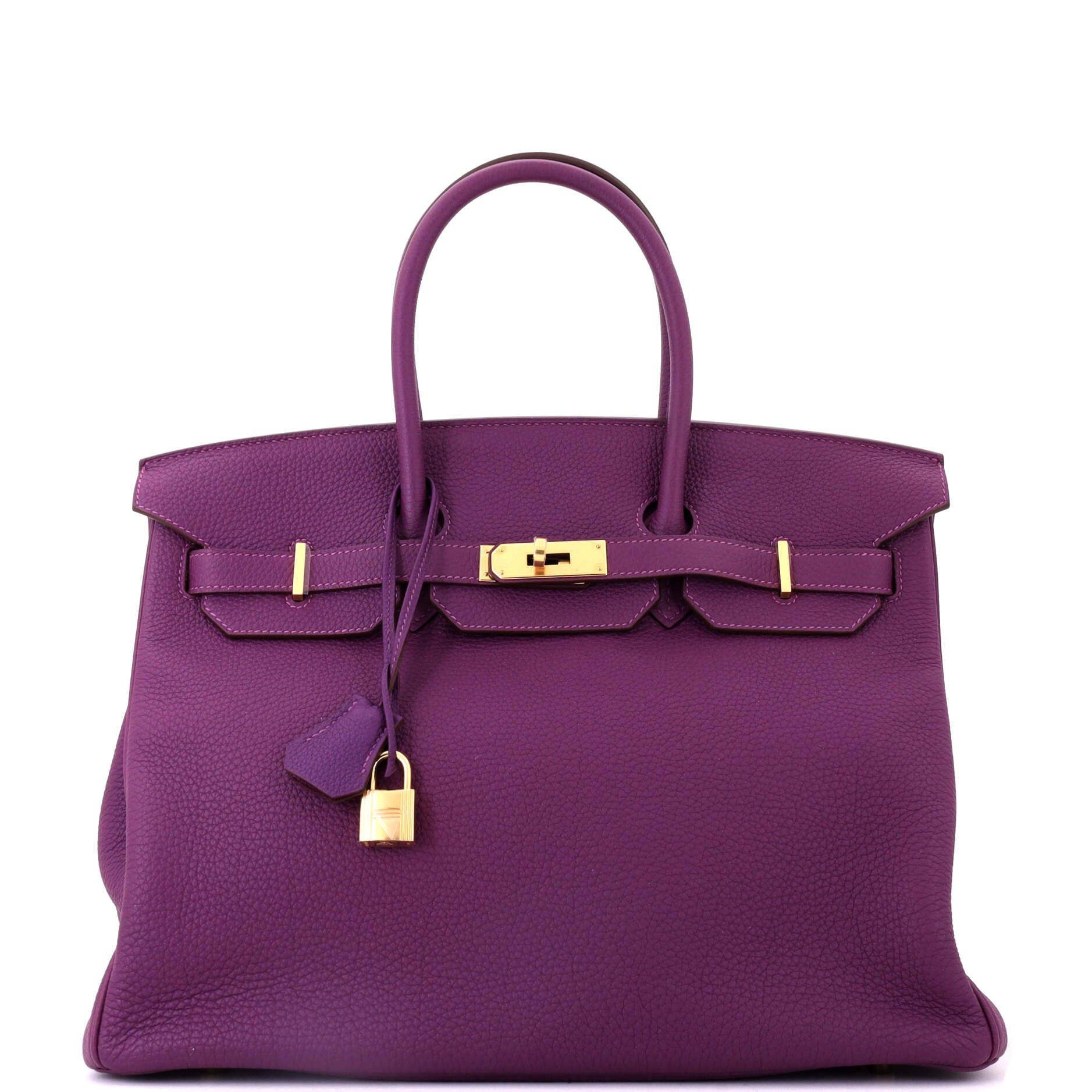 Pre-Owned Hermes Birkin Handbag Purple Togo with Gold Hardware 35, Main, color, Anemone