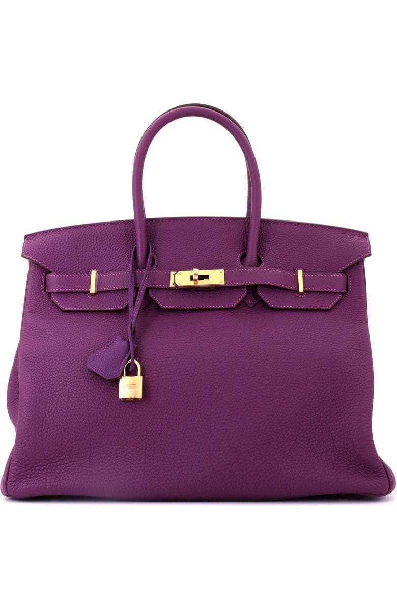 Pre-Owned Hermes Birkin Handbag Purple Togo with Gold Hardware 35, Main, color, Anemone