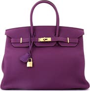 Pre-Owned Hermes Birkin Handbag Purple Togo with Gold Hardware 35