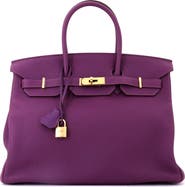 Pre-Owned Hermes Birkin Handbag Purple Togo with Gold Hardware 35