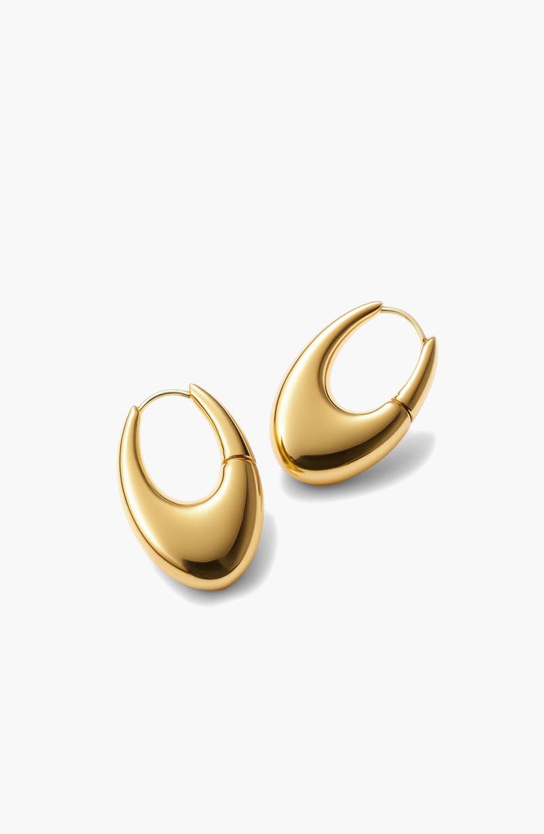 YOJ Eclipse Midi Hoops in Gold, Main, color, Gold
