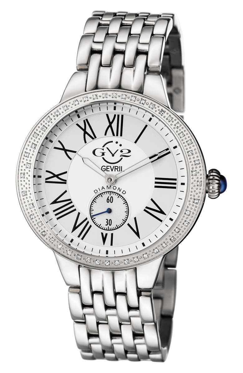 GV2 Astor Diamond Quartz Watch, 40mm - 0.24 ctw, Main, color, Stainless Steel