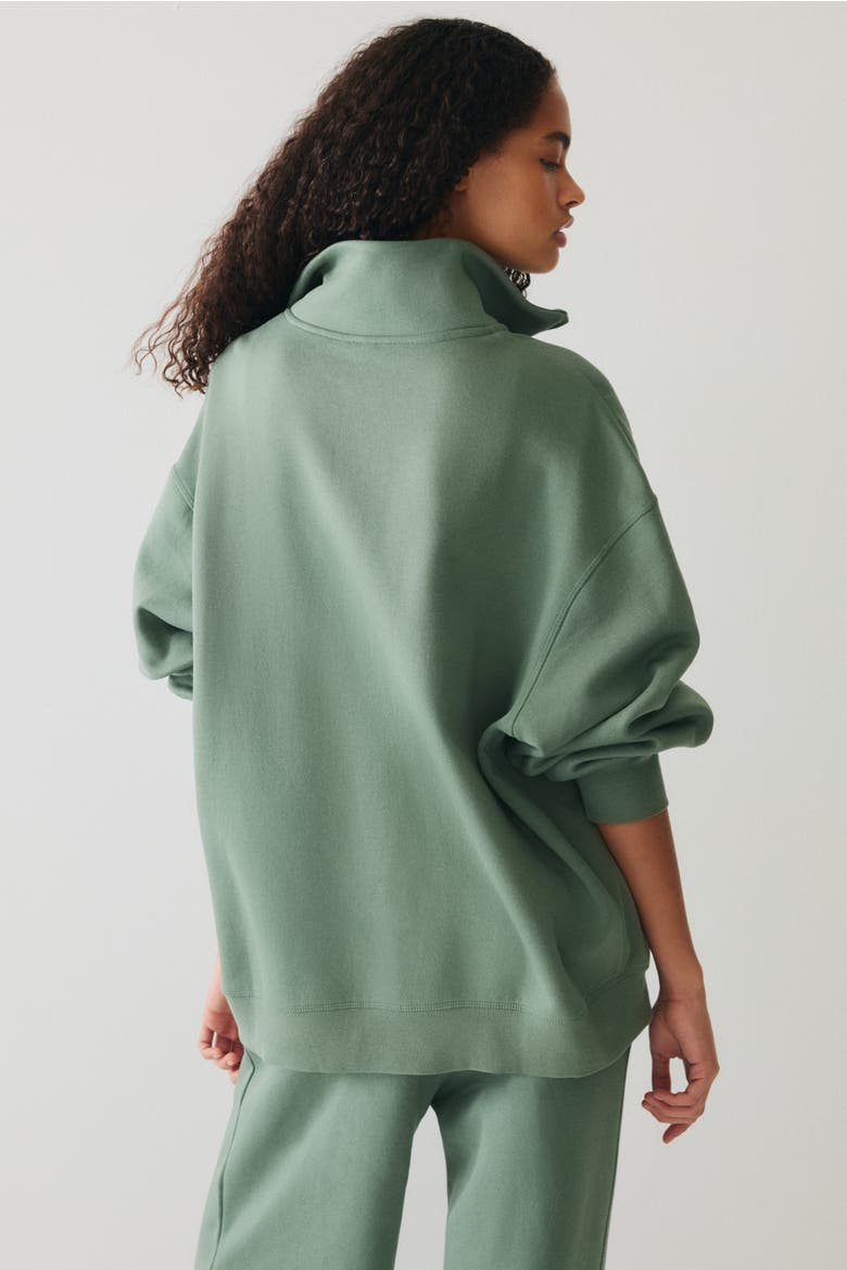 Zip-top Sweatshirt, Alternate, color, Dusty emerald green