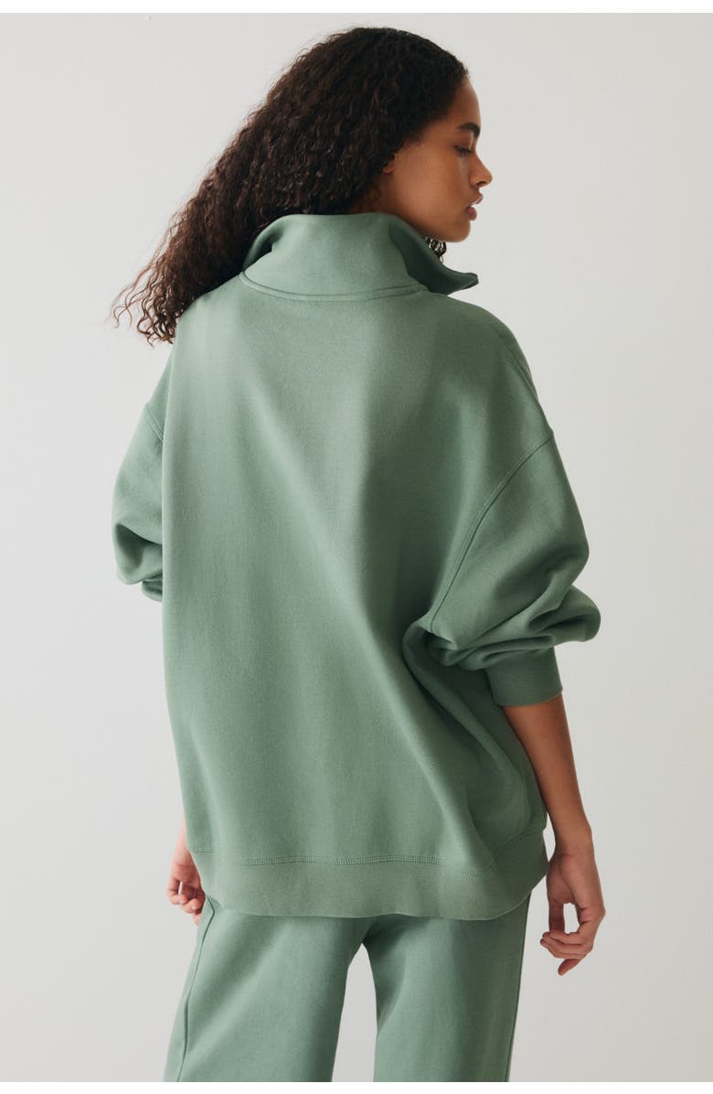 H&M Zip-top Sweatshirt, Alternate, color, Dusty Emerald Green