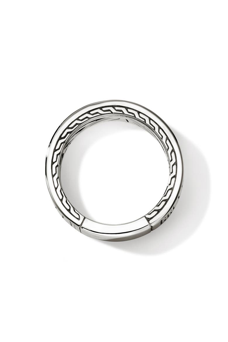 Carved Chain Ring, Sterling Silver, Hardstones, Alternate, color, SILVER