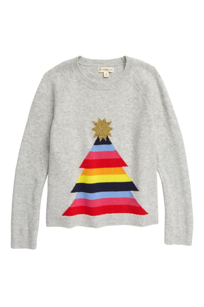 Kids' Icon Sweater, Main, color, GREY LIGHT HEATHER TREE
