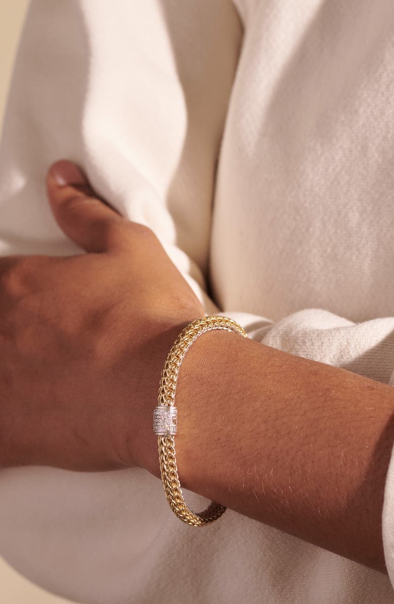 John Hardy Icon Bracelet, Gold, Silver, Diamonds, 6.5mm, Alternate, color, Gold