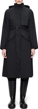 Rains Suva Waterproof Hard Shell Rain Coat with Removable Hood