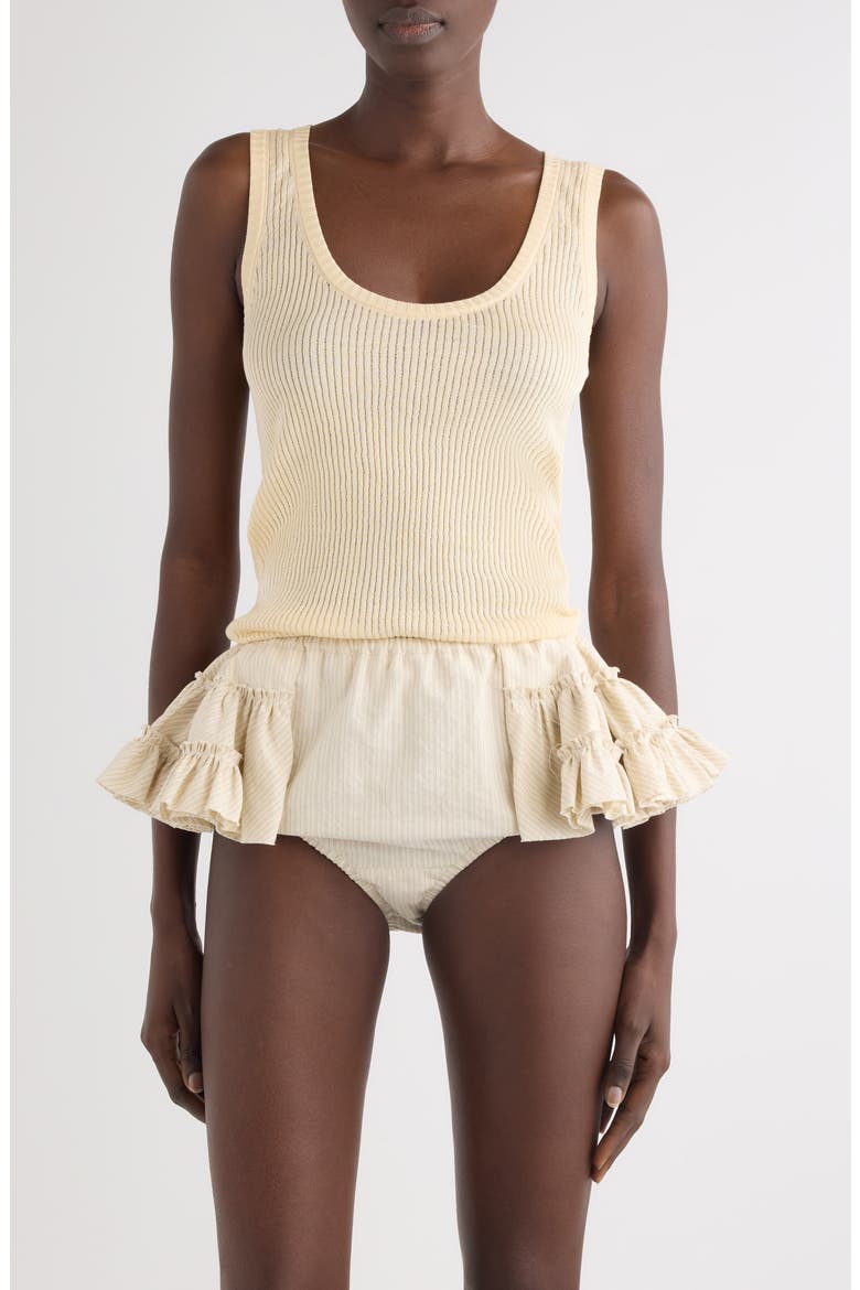 Tova Cotton Rib Tank, Main, color, CREAM