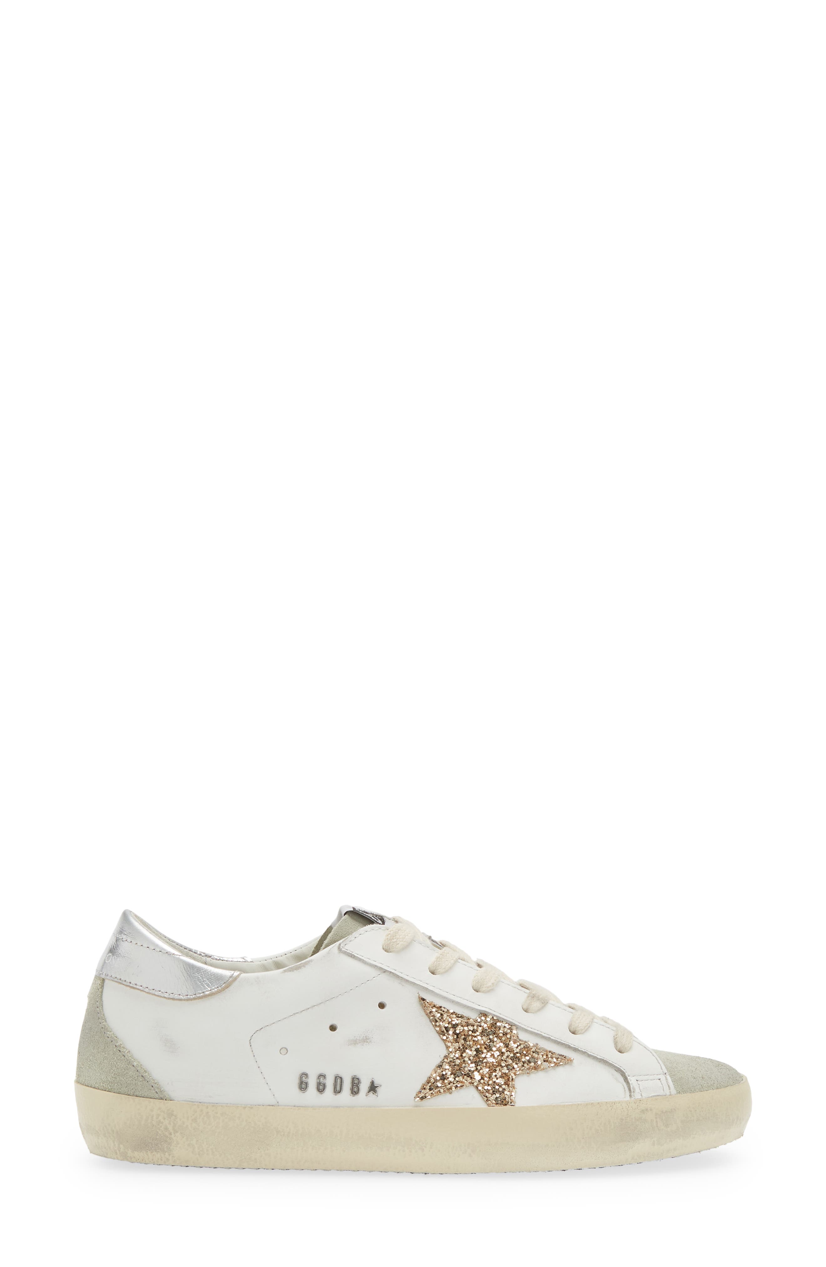 Golden Goose Super-Star Perm-Noos Low Top Sneaker, Alternate, color, White/ Gold/ Silver