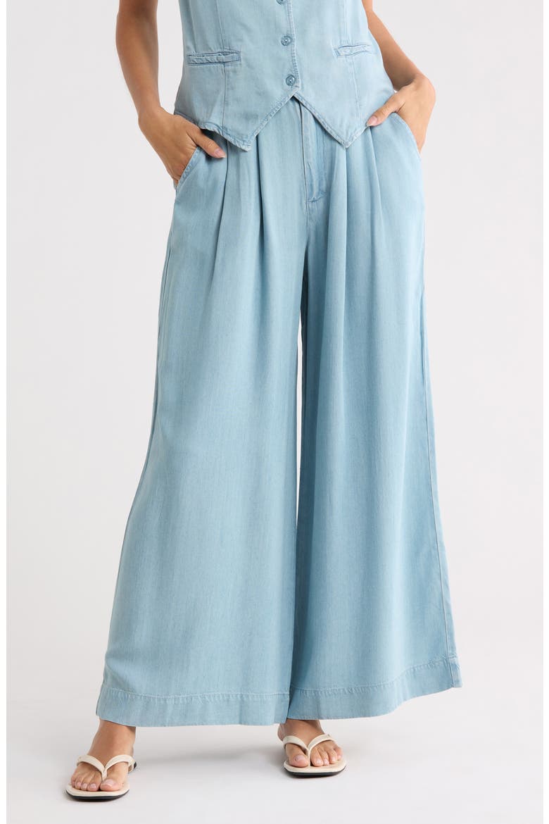 Calvin Crop Wide Leg Trousers, Main, color, INDIGO PALE BLUE WASH