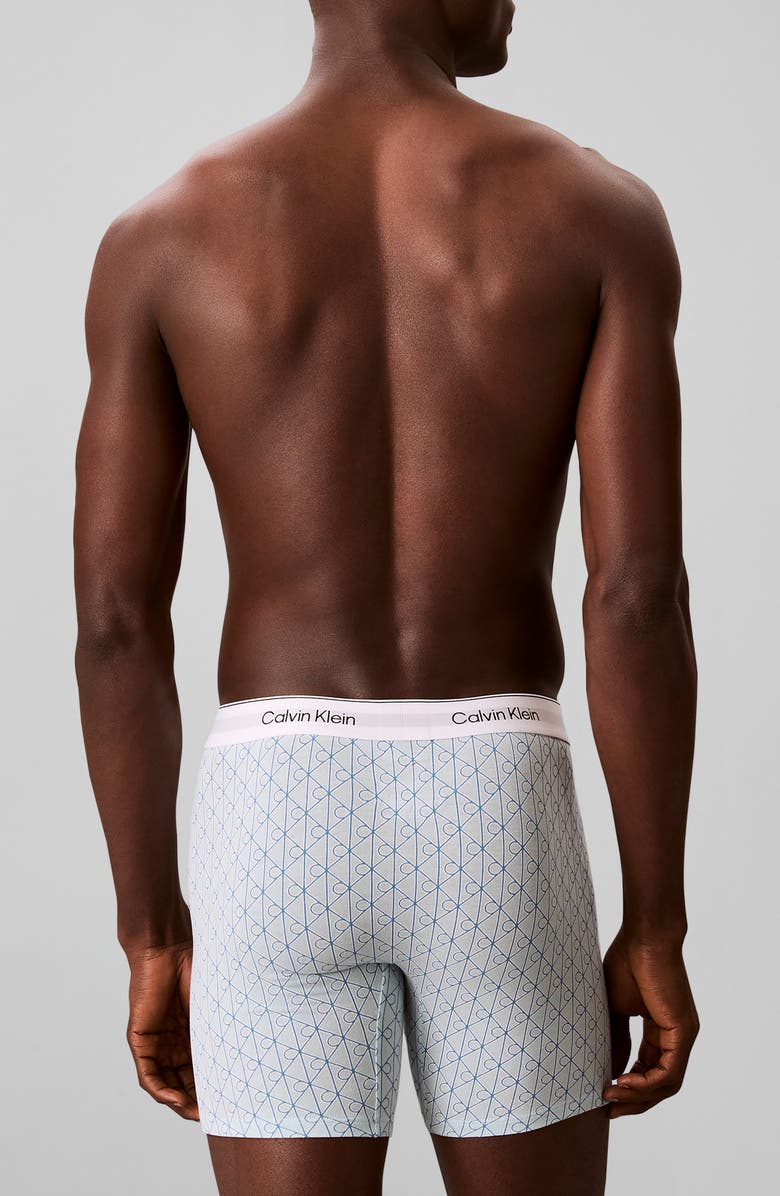 Calvin Klein Icon 3-Pack Stretch Cotton Boxer Briefs, Alternate, color, Grey/ Niagra Mist/ Cendre Blue